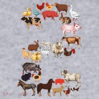 Fun 2nd Birthday Farm Animals Themed 2 Year Old Bday Women's Sweatshirt thumb 2
