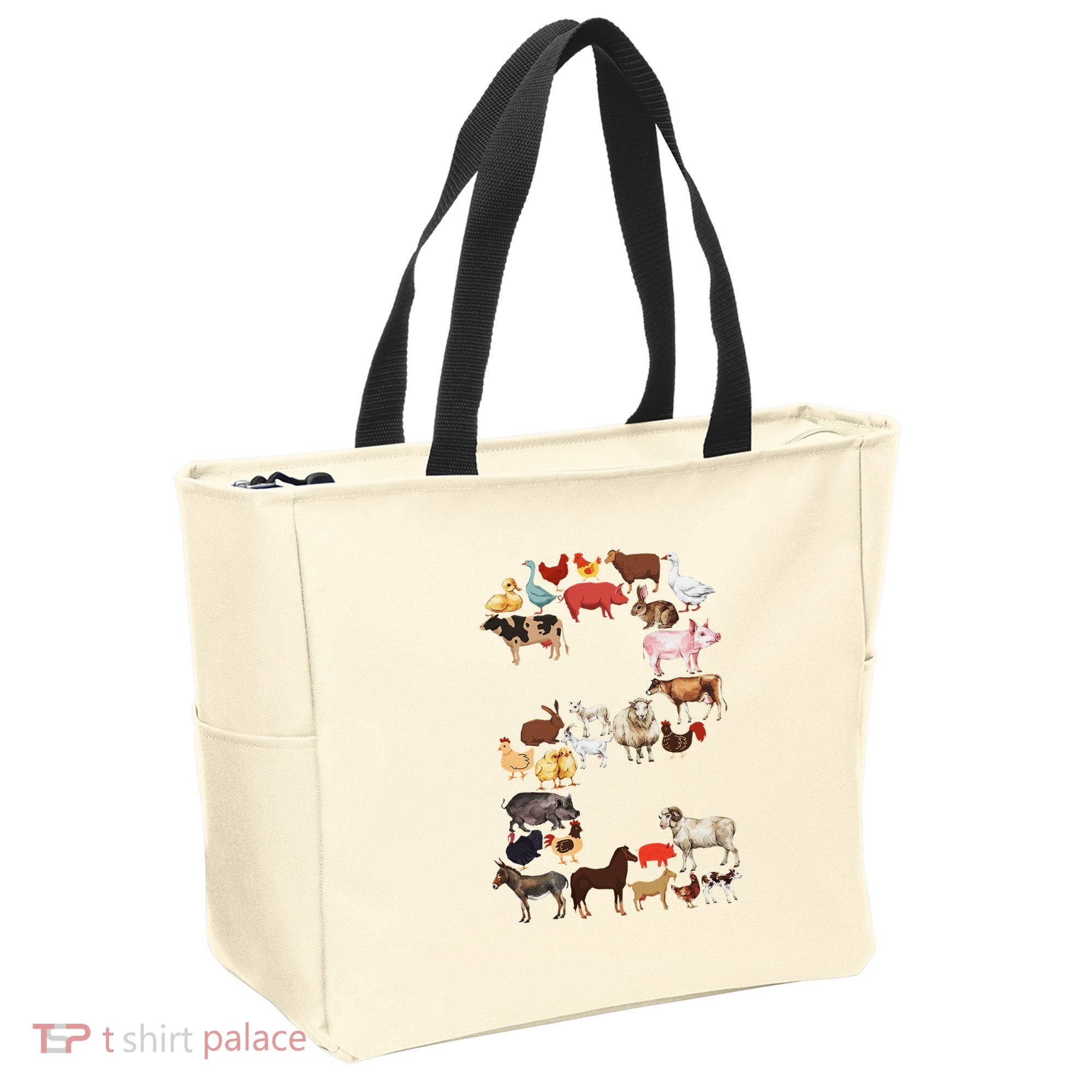 Fun 2nd Birthday Farm Animals Themed 2 Year Old Bday Tote Bag