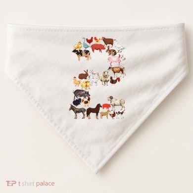 Fun 2nd Birthday Farm Animals Themed 2 Year Old Bday USA-Made Doggie Bandana