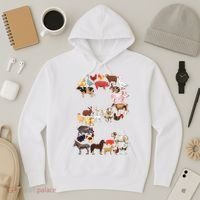 Fun 2nd Birthday Farm Animals Themed 2 Year Old Bday Hoodie thumb 3