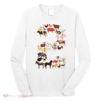 Fun 2nd Birthday Farm Animals Themed 2 Year Old Bday Long Sleeve Shirt thumb 0