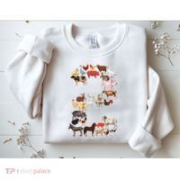 Fun 2nd Birthday Farm Animals Themed 2 Year Old Bday Sweatshirt thumb 2