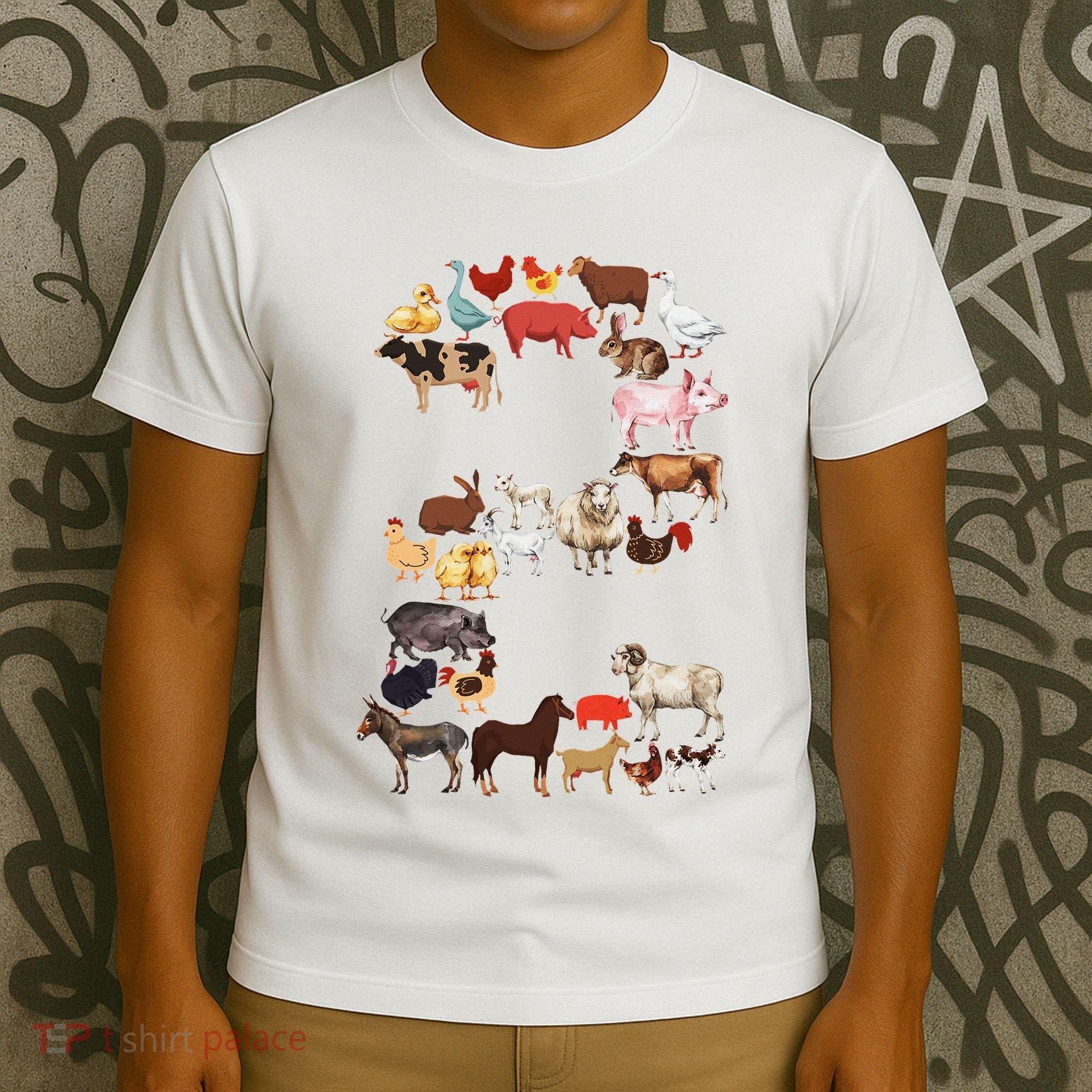 Fun 2nd Birthday Farm Animals Themed 2 Year Old Bday T-Shirt