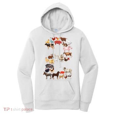 Fun 2nd Birthday Farm Animals Themed 2 Year Old Bday Women's Hoodie