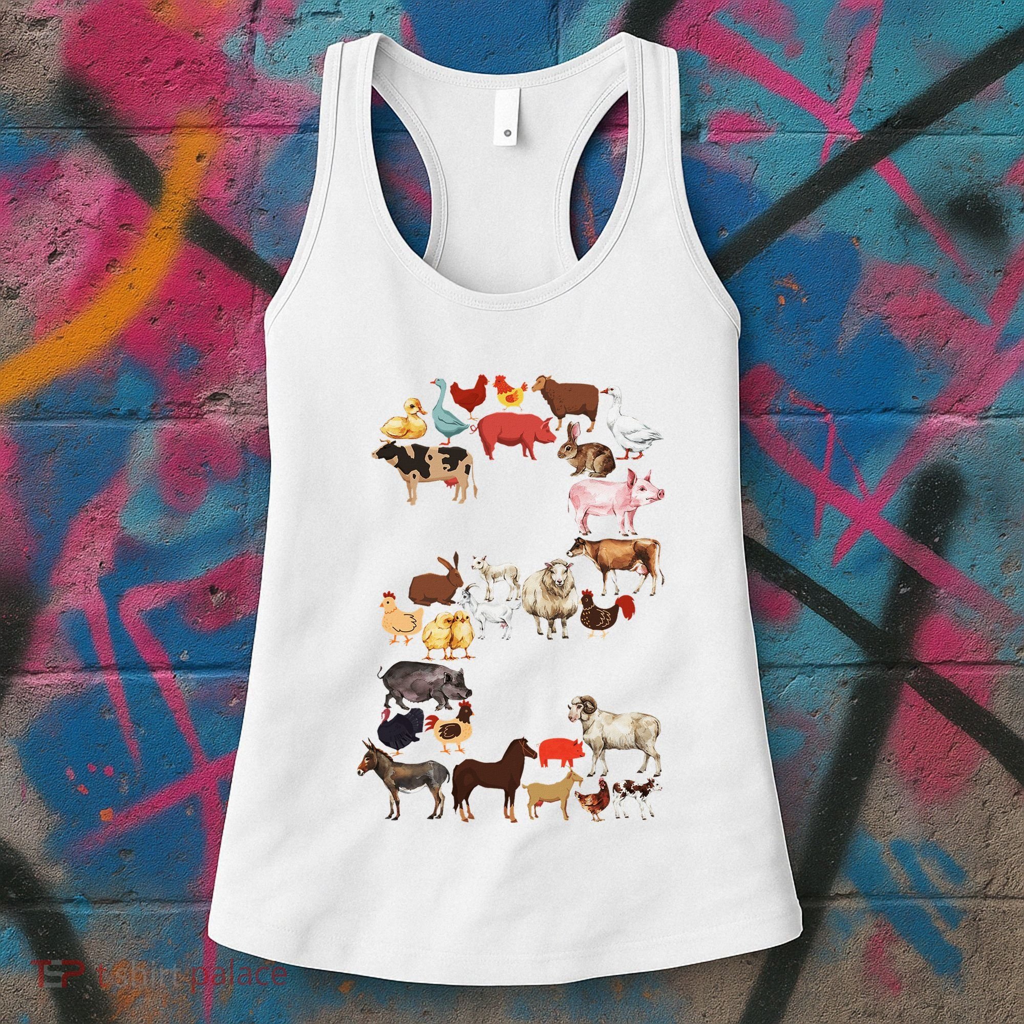 Fun 2nd Birthday Farm Animals Themed 2 Year Old Bday Women's Tank Top
