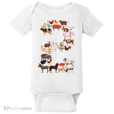 Fun 2nd Birthday Farm Animals Themed 2 Year Old Bday Baby Bodysuit