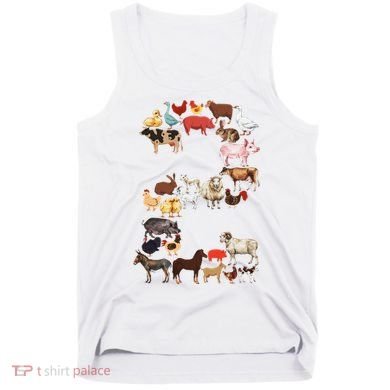 Fun 2nd Birthday Farm Animals Themed 2 Year Old Bday Tank Top