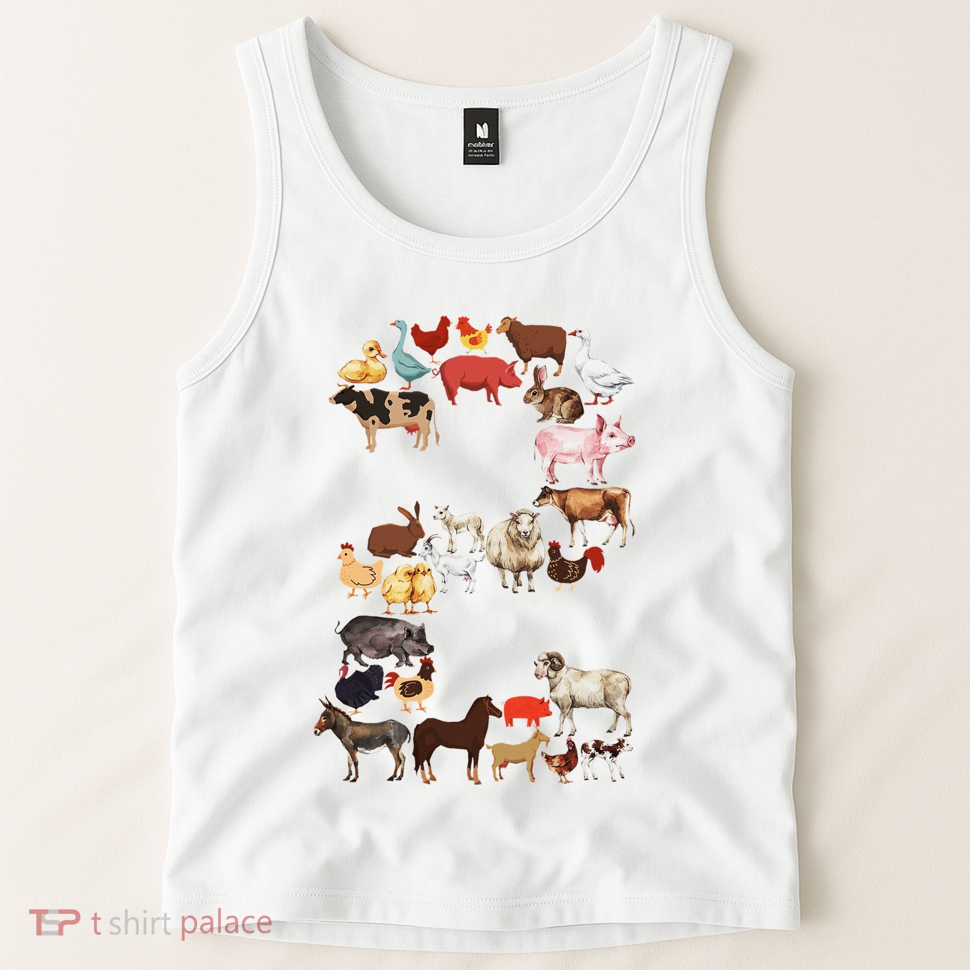 Fun 2nd Birthday Farm Animals Themed 2 Year Old Bday Tank Top