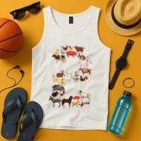 Fun 2nd Birthday Farm Animals Themed 2 Year Old Bday Tank Top thumb 4