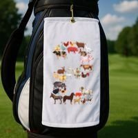 Fun 2nd Birthday Farm Animals Themed 2 Year Old Bday Golf Towel thumb 2
