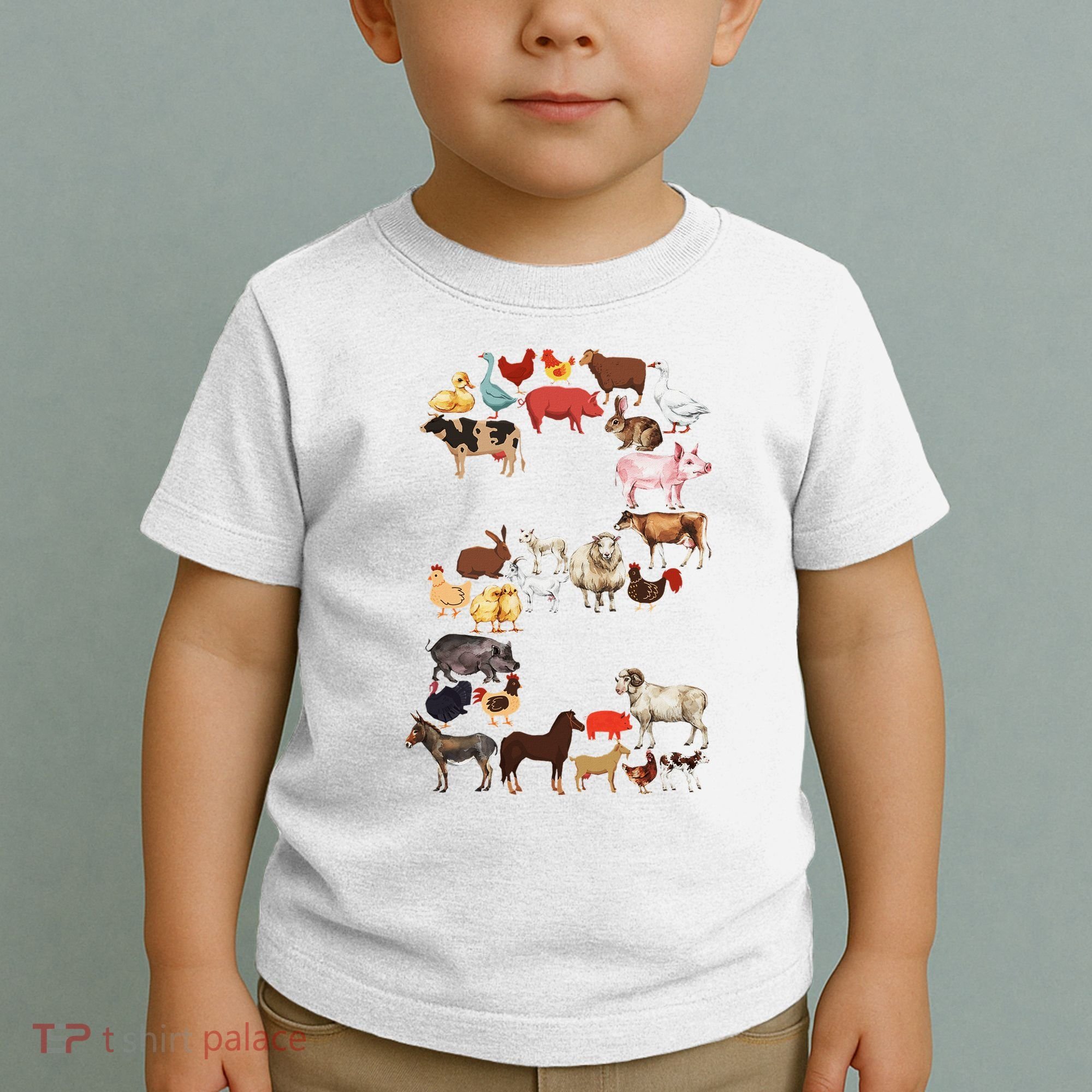 Fun 2nd Birthday Farm Animals Themed 2 Year Old Bday Toddler T-Shirt
