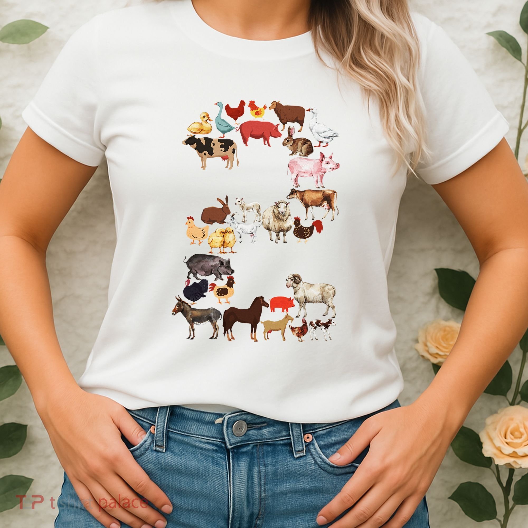 Fun 2nd Birthday Farm Animals Themed 2 Year Old Bday Women's T-Shirt