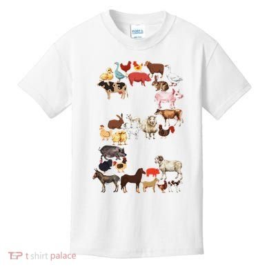 Fun 2nd Birthday Farm Animals Themed 2 Year Old Bday Kids T-Shirt