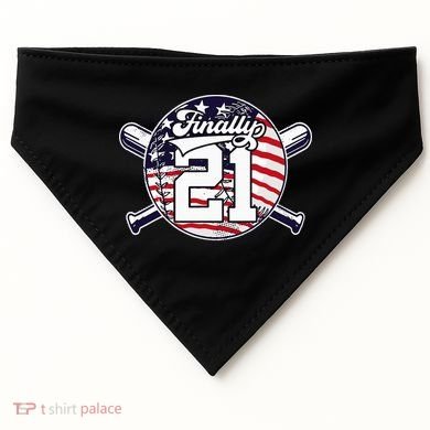 FINALLY 21 BASEBALL 21st BIRTHDAY USA-Made Doggie Bandana