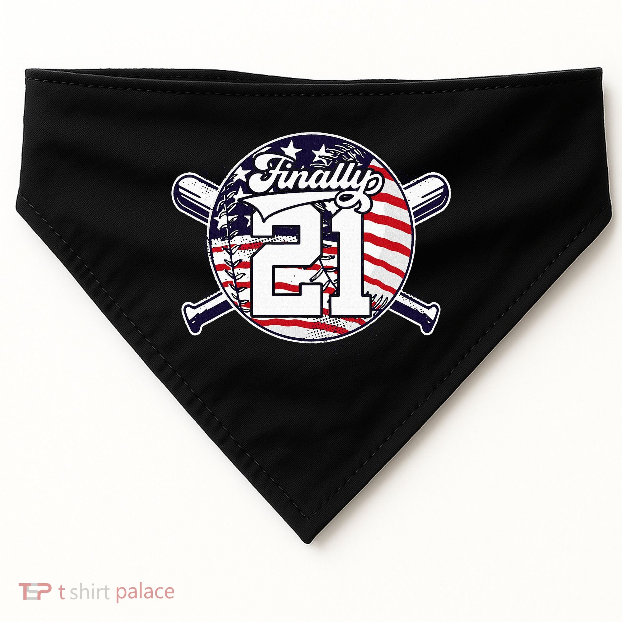 FINALLY 21 BASEBALL 21st BIRTHDAY USA-Made Doggie Bandana