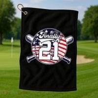 FINALLY 21 BASEBALL 21st BIRTHDAY Golf Towel thumb 1