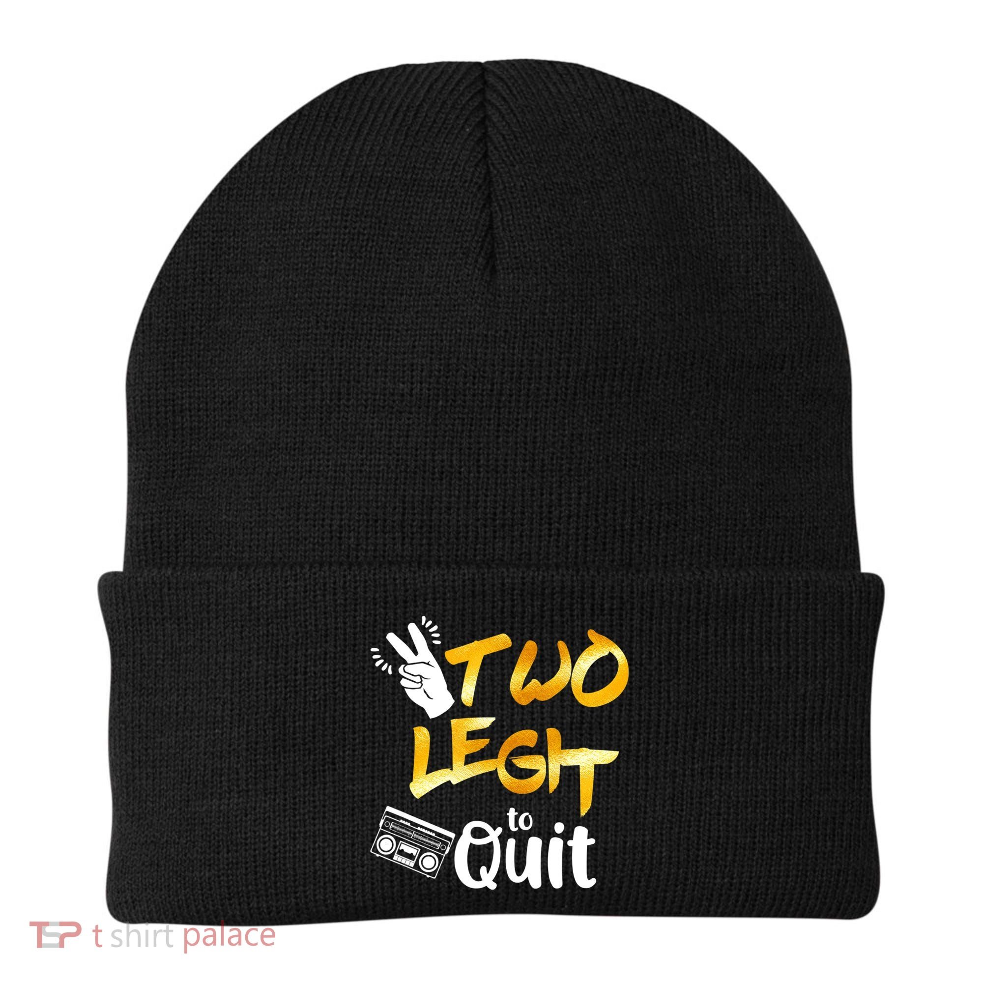 Funny 2nd Birthday Hip Hop Theme Two Legit To Quit 1 Beanie