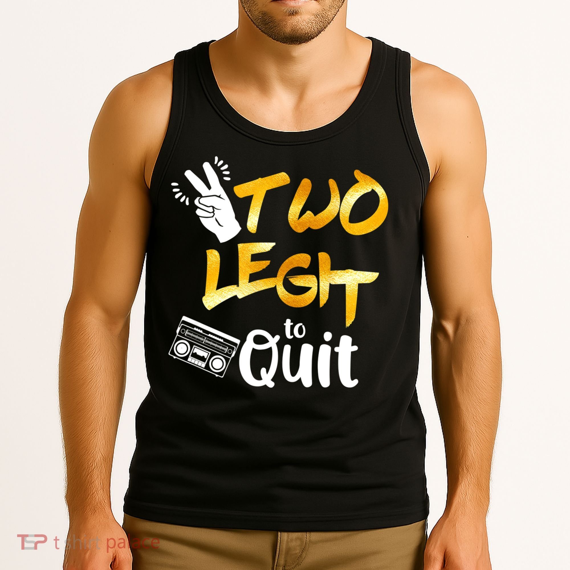 Funny 2nd Birthday Hip Hop Theme Two Legit To Quit 1 Tank Top