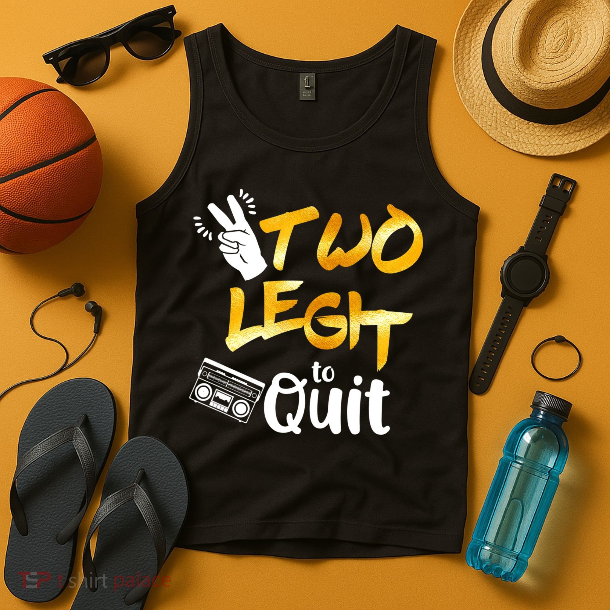 Funny 2nd Birthday Hip Hop Theme Two Legit To Quit 1 Tank Top