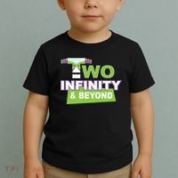 Funny 2nd Birthday, Second Birthday, Two Infinity And Beyond 1 Toddler T-Shirt thumb 2