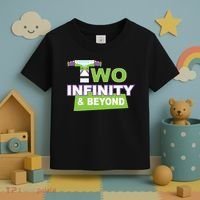 Funny 2nd Birthday, Second Birthday, Two Infinity And Beyond 1 Toddler T-Shirt thumb 3
