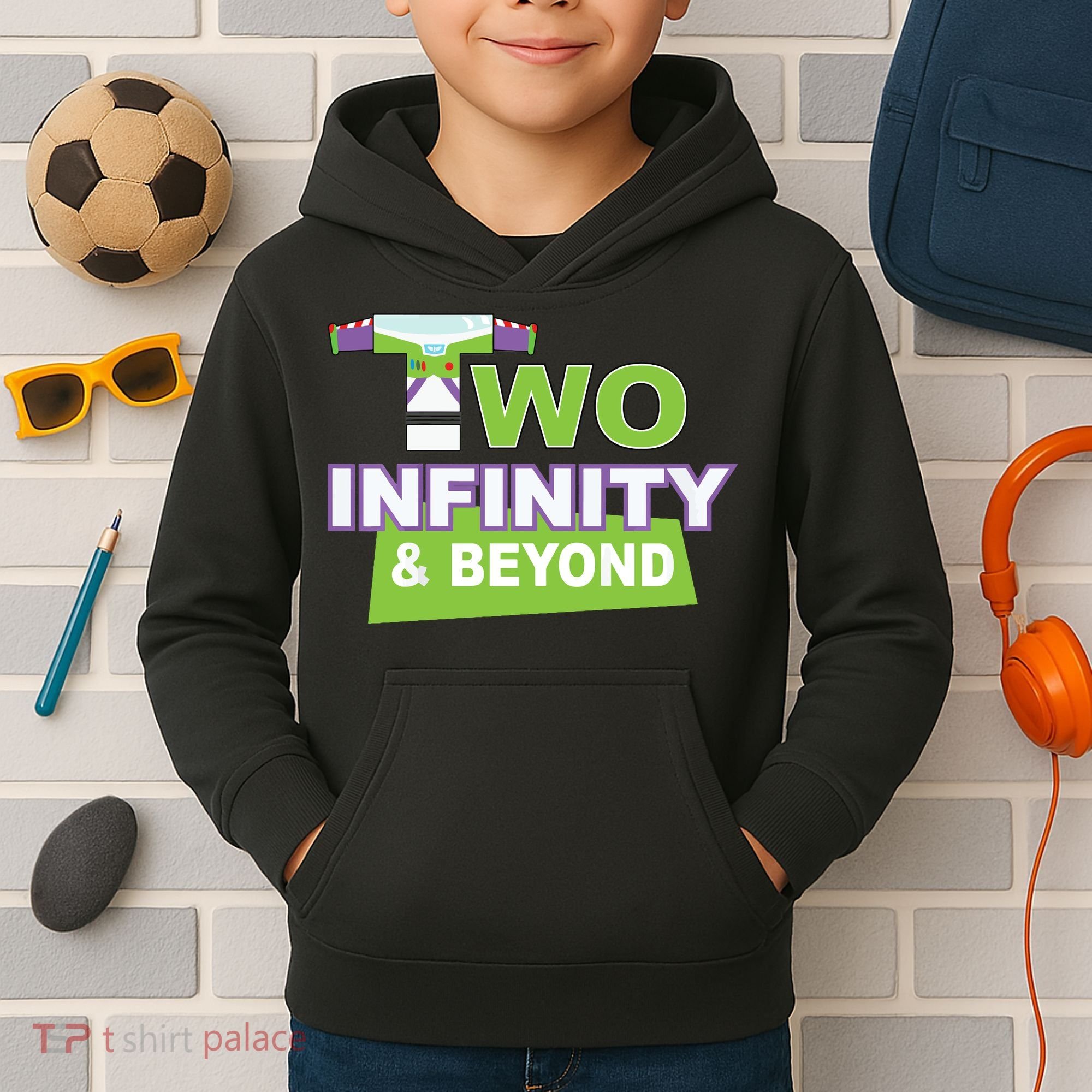 Funny 2nd Birthday, Second Birthday, Two Infinity And Beyond 1 Kids Hoodie