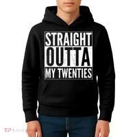 Funny 20th Birthday Straight Outta My Twenties Kids Hoodie thumb 4