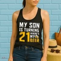 Funny 21st Birthday 21 Year Old Son Dad Mom Family Birthday Women's Tank Top thumb 2