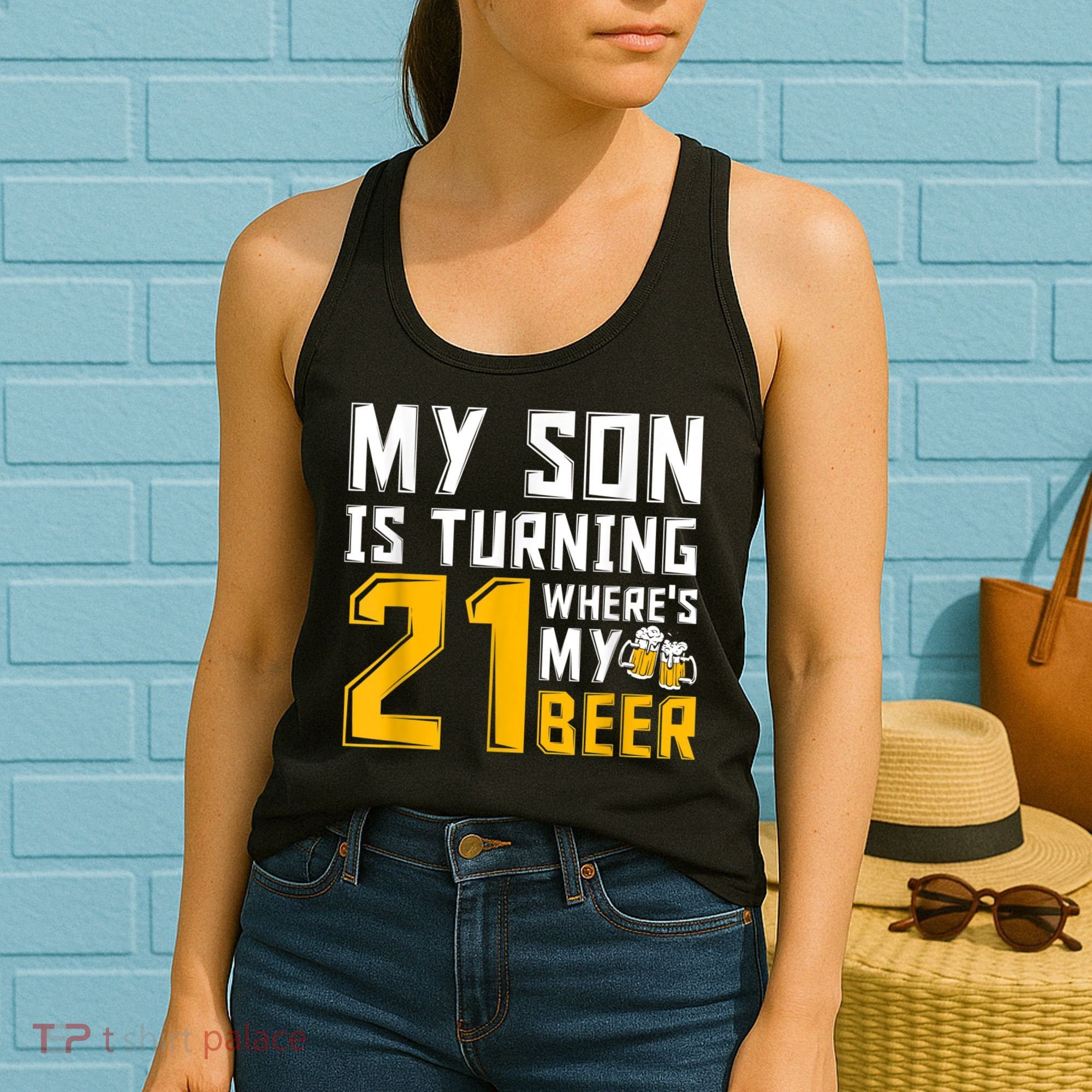 Funny 21st Birthday 21 Year Old Son Dad Mom Family Birthday Women's Tank Top
