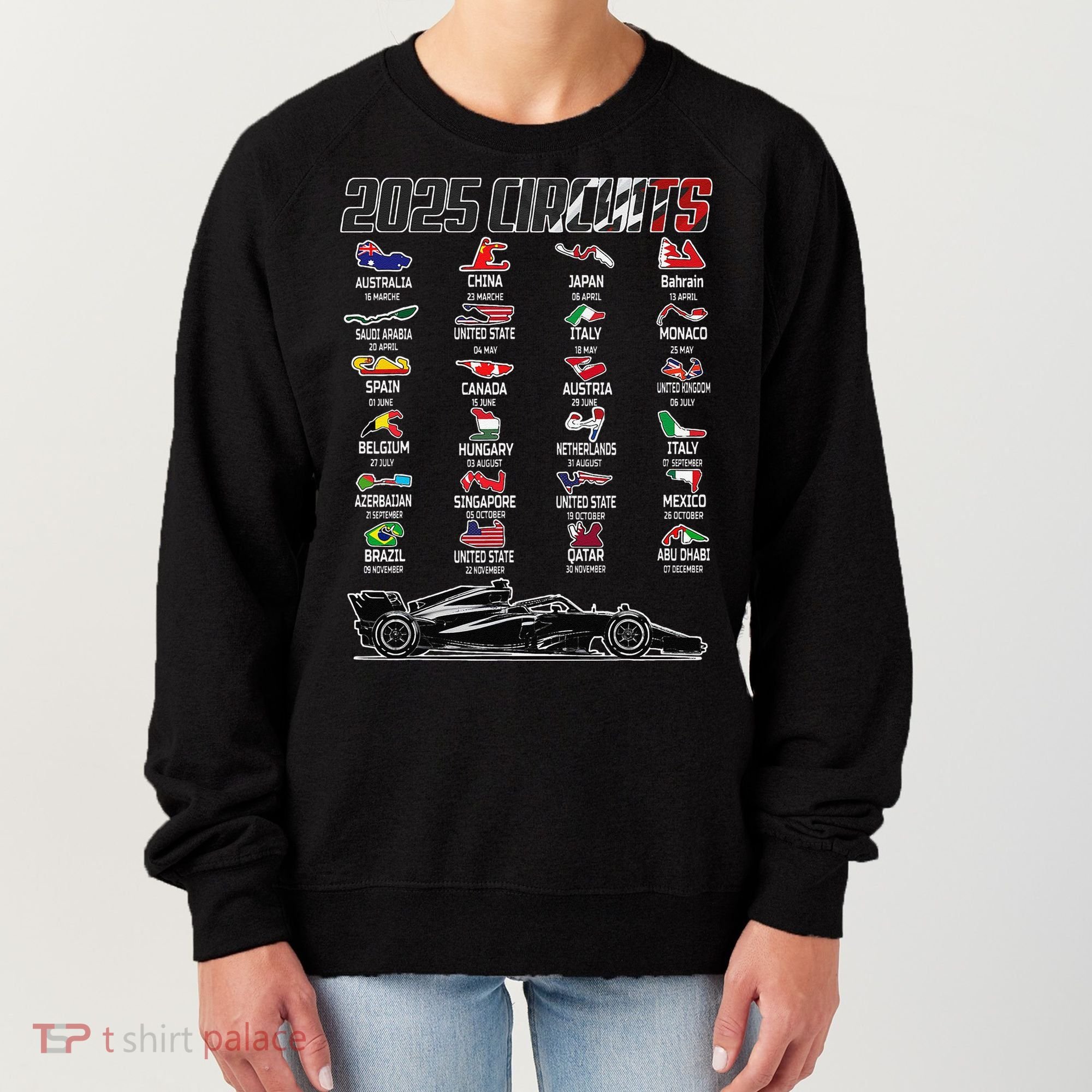 Formula 2025 Circuits Formula 2025 Schedule Race Car Formula Women's Sweatshirt