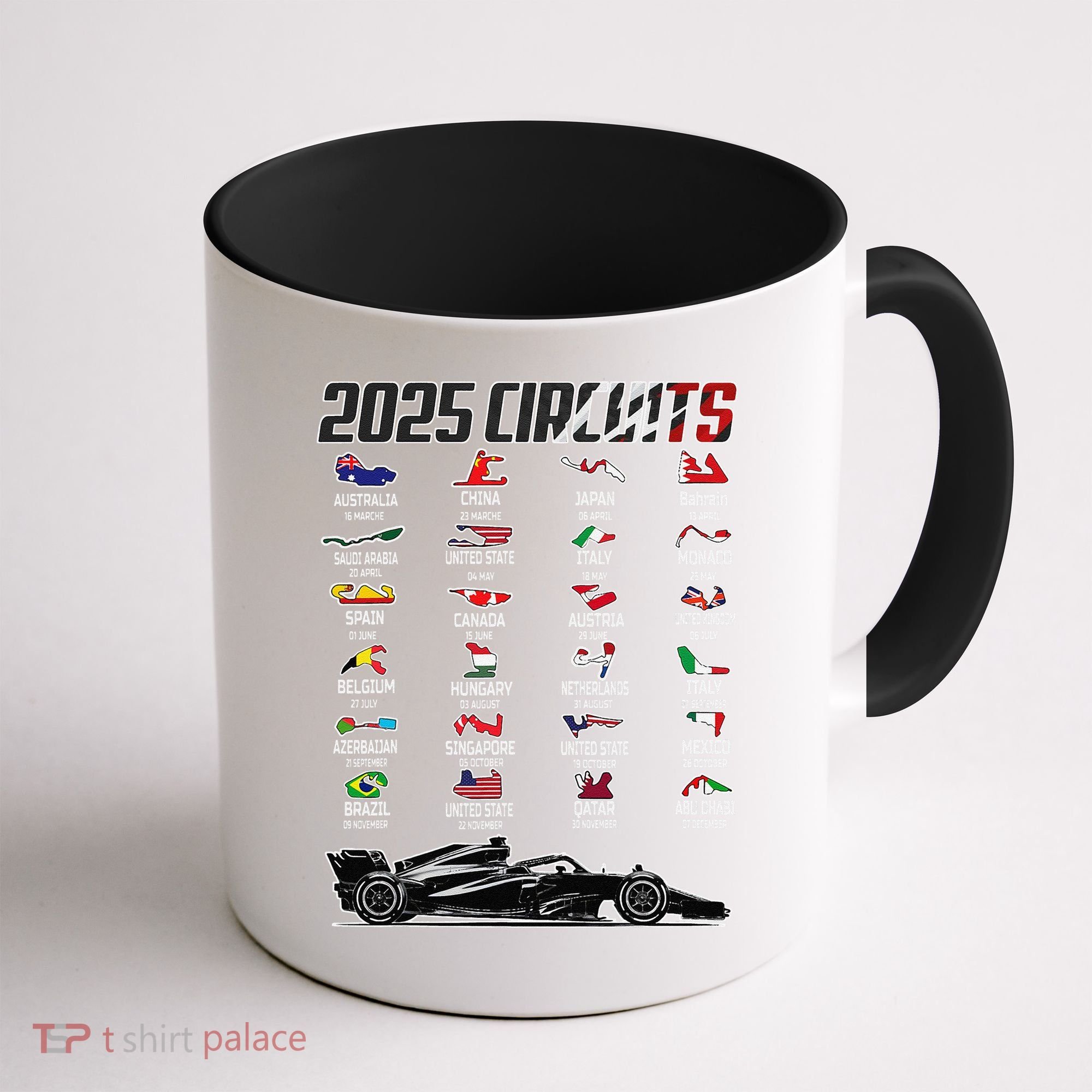 Formula 2025 Circuits Formula 2025 Schedule Race Car Formula Coffee Mug