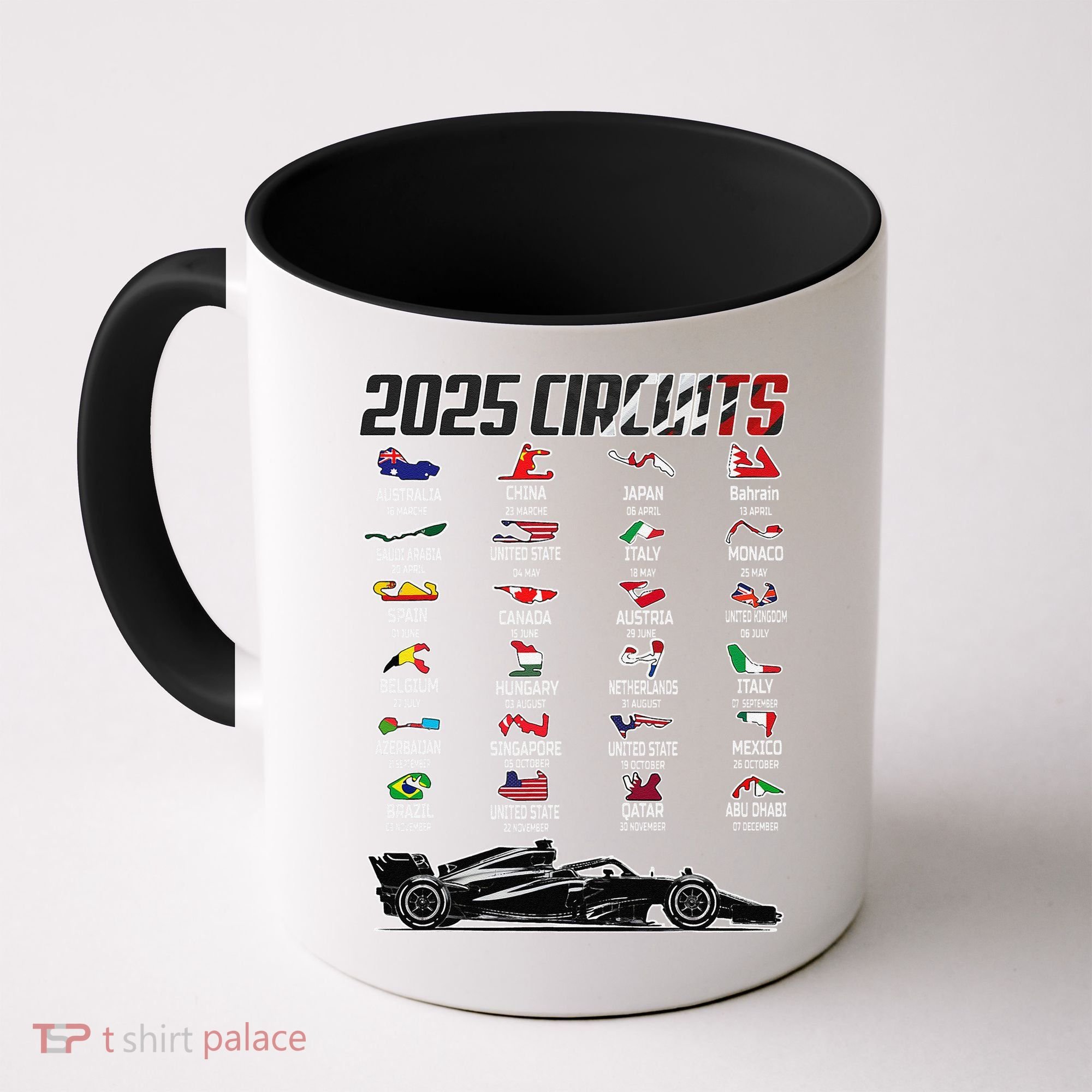 Formula 2025 Circuits Formula 2025 Schedule Race Car Formula Coffee Mug