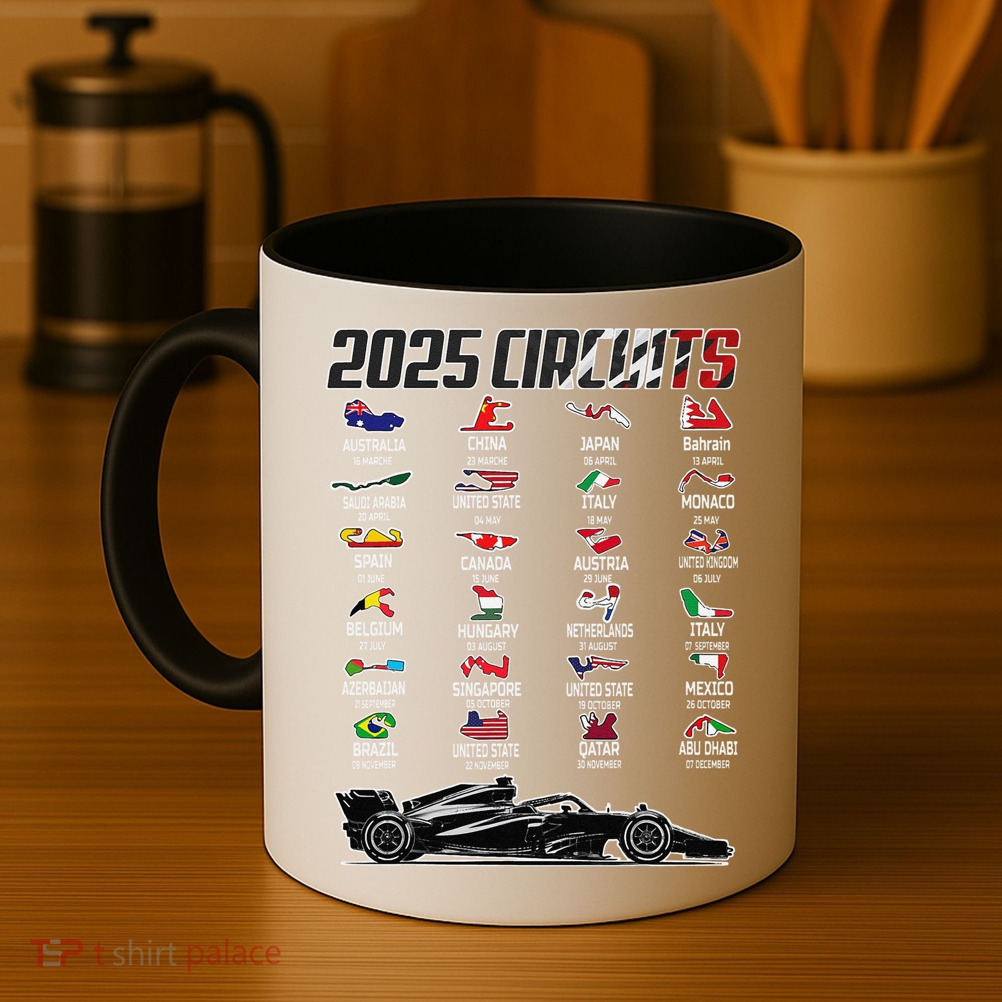 Formula 2025 Circuits Formula 2025 Schedule Race Car Formula Coffee Mug