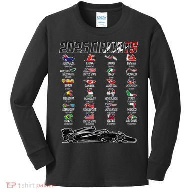 Formula 2025 Circuits Formula 2025 Schedule Race Car Formula Kids Long Sleeve Shirt
