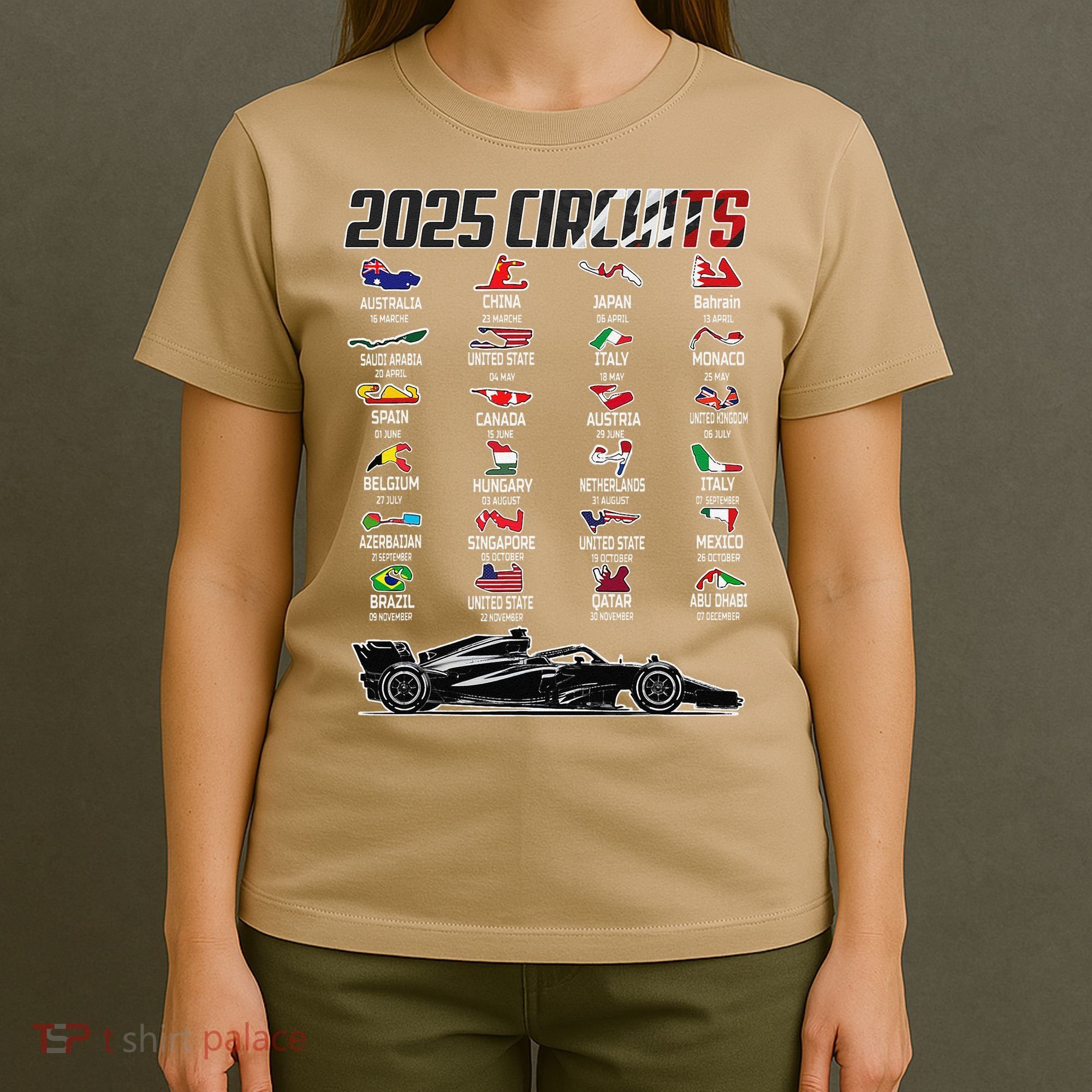 Formula 2025 Circuits Formula 2025 Schedule Race Car Formula T-Shirt