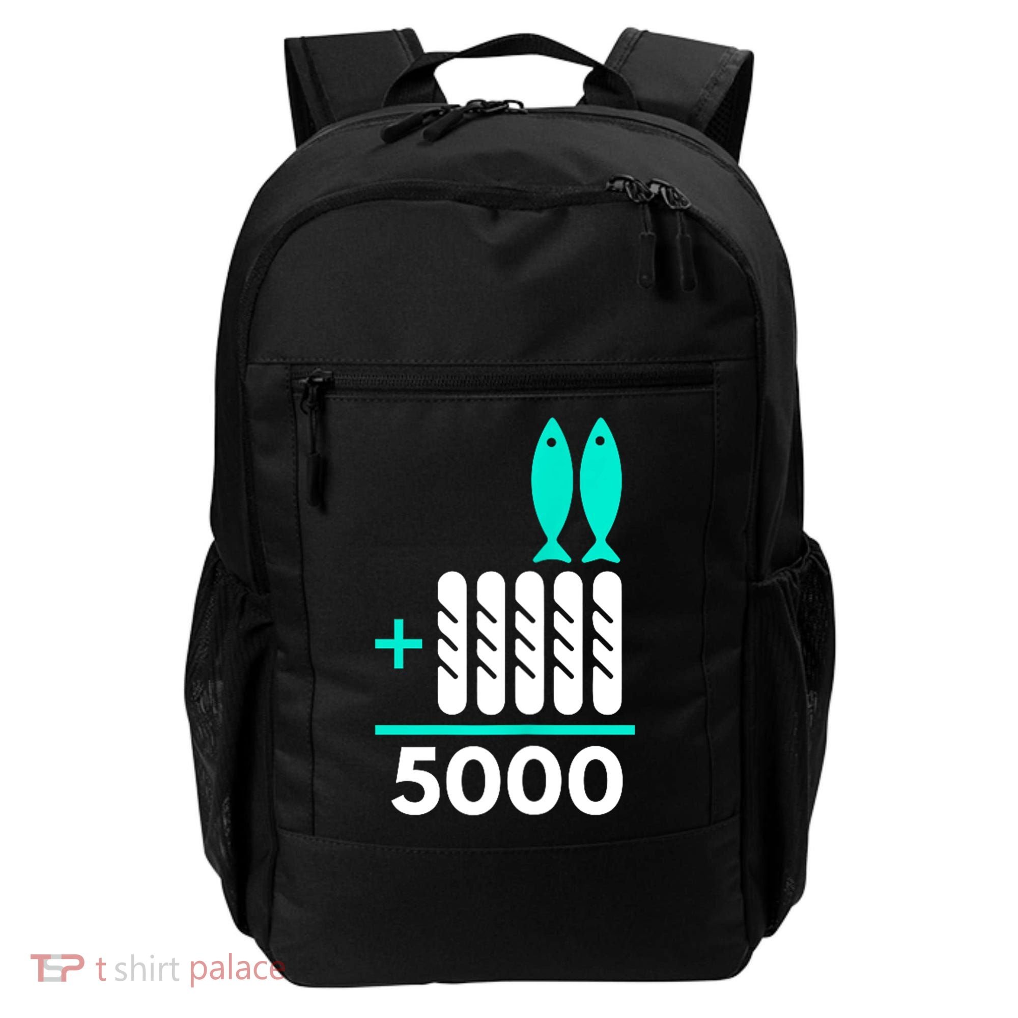 Funny 2 Fish +5 Loaves = 5000/5 Loaves And 2 Fish Gift Backpack
