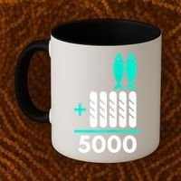 Funny 2 Fish +5 Loaves = 5000/5 Loaves And 2 Fish Gift Coffee Mug thumb 2