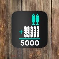 Funny 2 Fish +5 Loaves = 5000/5 Loaves And 2 Fish Gift Coaster thumb 0