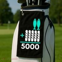 Funny 2 Fish +5 Loaves = 5000/5 Loaves And 2 Fish Gift Golf Towel thumb 2