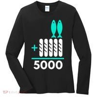 Funny 2 Fish +5 Loaves = 5000/5 Loaves And 2 Fish Gift Women's Long Sleeve Shirt thumb 0