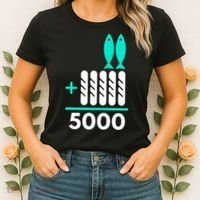 Funny 2 Fish +5 Loaves = 5000/5 Loaves And 2 Fish Gift Women's T-Shirt thumb 2