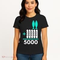 Funny 2 Fish +5 Loaves = 5000/5 Loaves And 2 Fish Gift Women's T-Shirt thumb 4