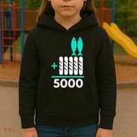 Funny 2 Fish +5 Loaves = 5000/5 Loaves And 2 Fish Gift Kids Hoodie thumb 3