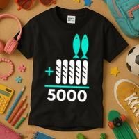 Funny 2 Fish +5 Loaves = 5000/5 Loaves And 2 Fish Gift Kids T-Shirt thumb 3