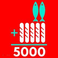 Funny 2 Fish +5 Loaves = 5000/5 Loaves And 2 Fish Gift Santa Hat thumb 1