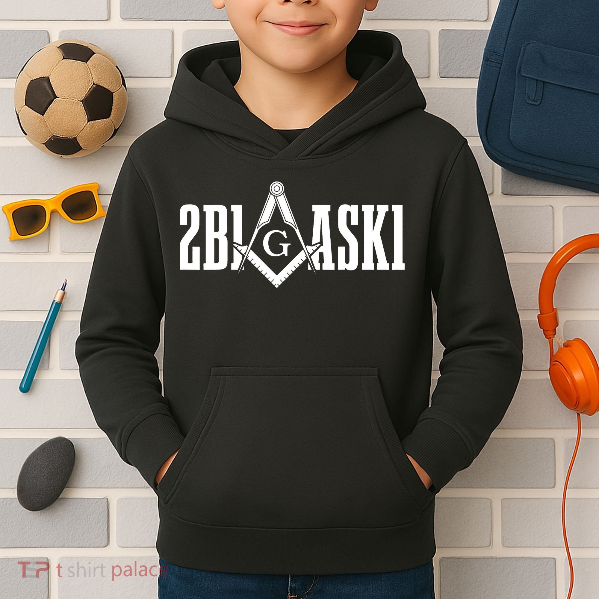 Freemason 2B1ASK1 Mason Masonic Square & Compass Kids Hoodie