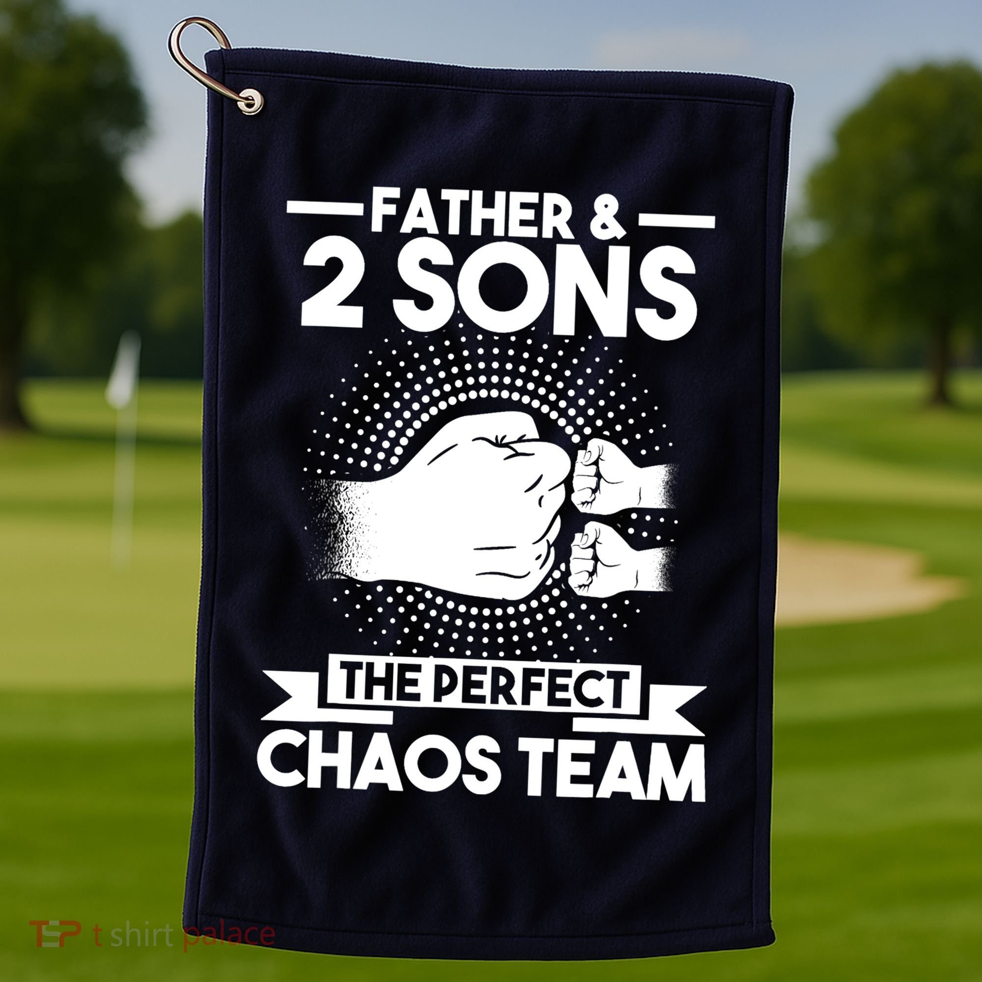 Father & 2 Sons The perfect chaos team Father Golf Towel