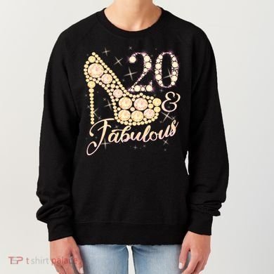 Fabulous & 20 Sparkly Heel 20th Birthday Women's Sweatshirt