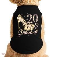 Fabulous & 20 Sparkly Heel 20th Birthday Doggie Tank thumb 0