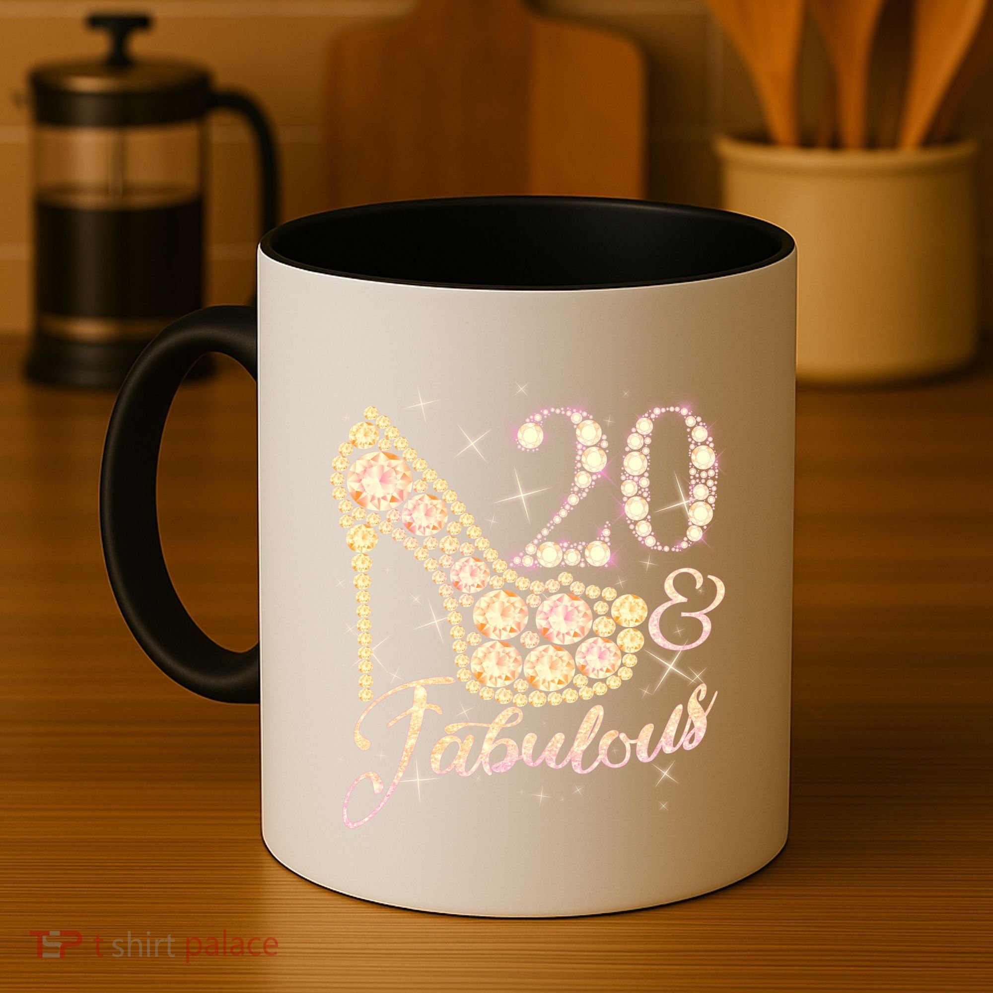 Fabulous & 20 Sparkly Heel 20th Birthday Coffee Mug